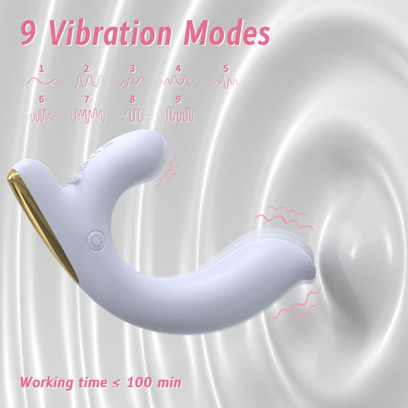 2 in 1 S-HANDE  Soft Silicone G-Spot Vibrator with 9 Vibration Modes for Female Adults