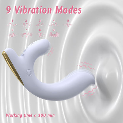2 in 1 S-HANDE  Soft Silicone G-Spot Vibrator with 9 Vibration Modes for Female Adults