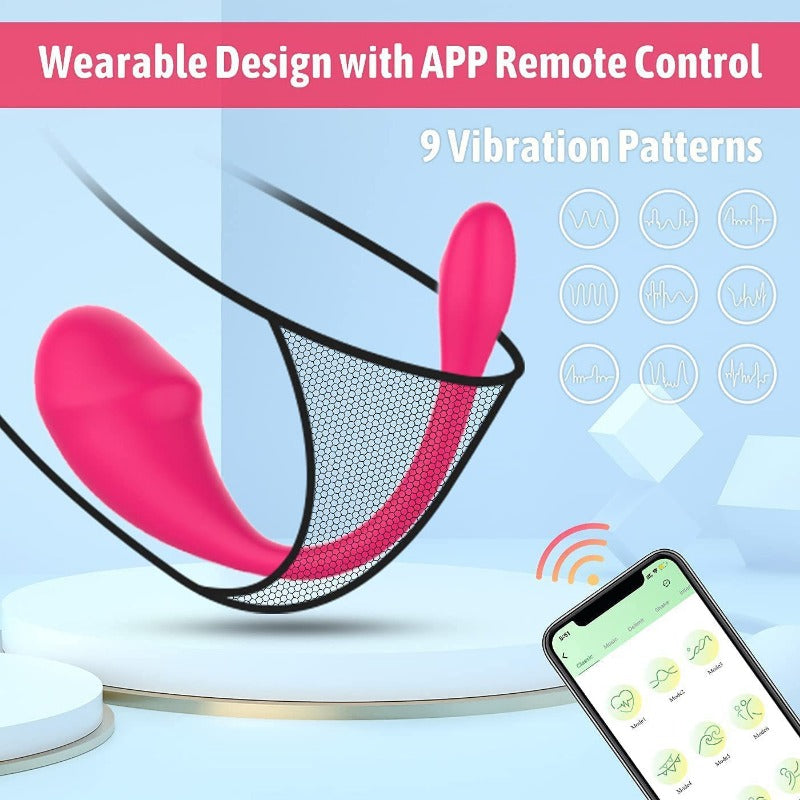 9 Vibrating Modes PulseWave Mini Wearable Vibrator – Discreet, Powerful, & Bluetooth-Enabled