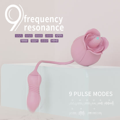 Vibrator Rose, Classical Femal Tongue Telescopic Love Egg