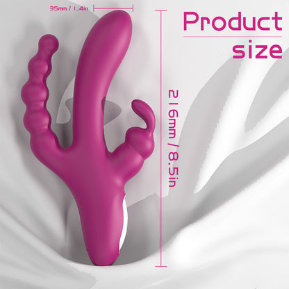 Upgrade Surprise 3 in 1 Rabbit Sex Toys for Women with 9 vibration mode Rabbit Gifts for Women Private Area Adult Toy of Love for Your Lady Friend (Flesh Color)