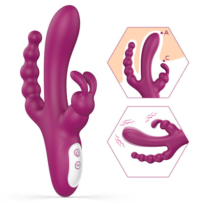 Upgrade Surprise 3 in 1 Rabbit Sex Toys for Women with 9 vibration mode Rabbit Gifts for Women Private Area Adult Toy of Love for Your Lady Friend (Flesh Color)