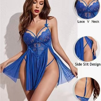 Babydoll Lingerie Womens Lace Bodysuit Teddy Chemise Sexy Nighty Mesh Sleepwear S-XXL