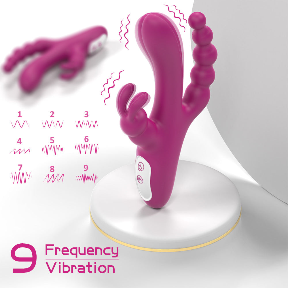 Upgrade Surprise 3 in 1 Rabbit Sex Toys for Women with 9 vibration mode Rabbit Gifts for Women Private Area Adult Toy of Love for Your Lady Friend (Flesh Color)