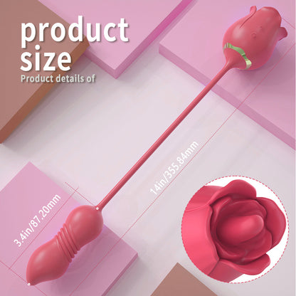 Vibrator Rose, Classical Femal Tongue Telescopic Love Egg