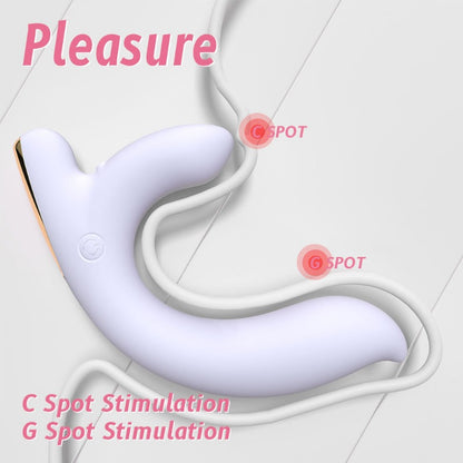 2 in 1 S-HANDE  Soft Silicone G-Spot Vibrator with 9 Vibration Modes for Female Adults